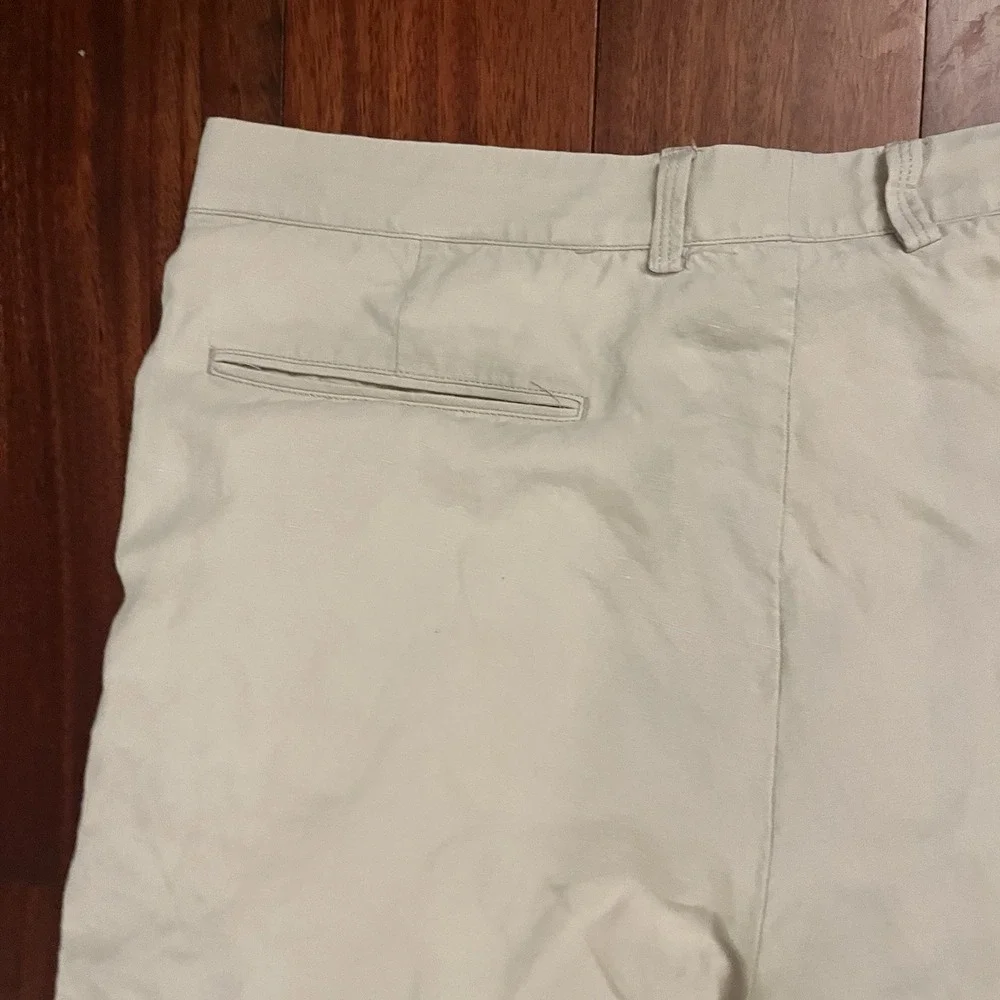 Tommy Bahama Pants Mens 38x30 Beige Tan Linen Silk Blend Flat Front Slacks Khaki
